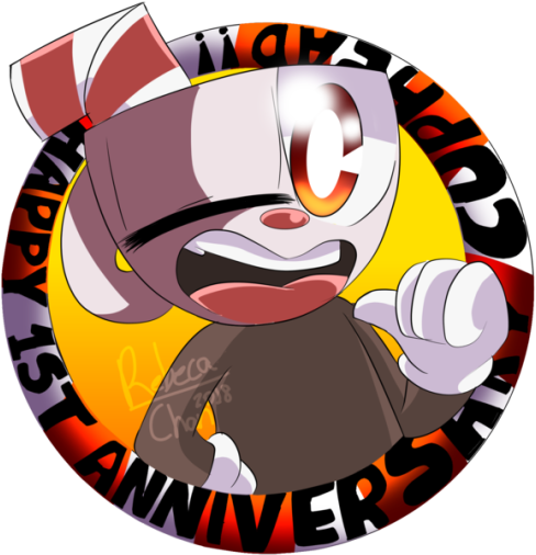 More One Cuphead Anniversary Art Xddddd Sorry - Circle Clipart (540x768), Png Download