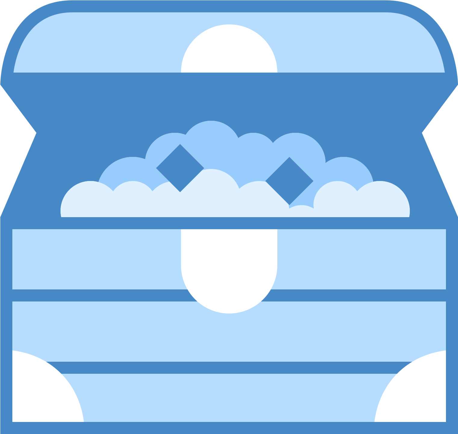 Chest Clipart Svg - Treasure Chest Icon Blue - Png Download (1600x1600), Png Download