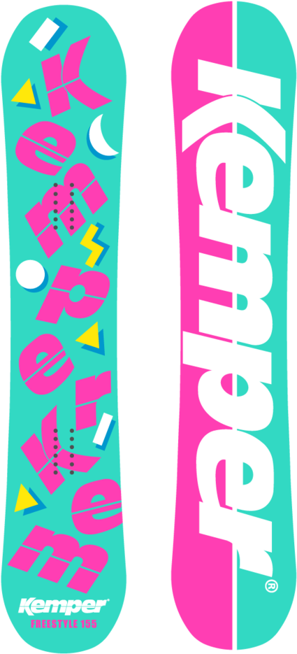 Kemper Freestyle Snowboard - 1989 Kemper Snowboard Clipart (459x1024), Png Download
