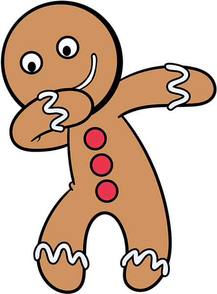 Bleed Area May Not Be Visible - Dabbing Gingerbread Man Clipart (583x700), Png Download