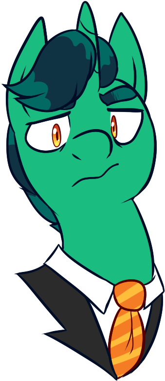 Caballerial, Bust, Colored Pupils, Dad Horse, Green, - Cartoon Clipart (442x840), Png Download