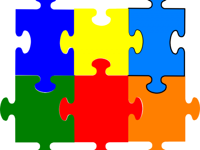 Colored Blank Puzzle Pieces Clipart (640x480), Png Download