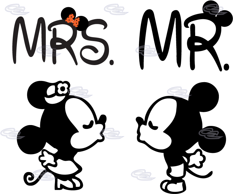 Mickey And Minnie Mouse Silhouette - Minnie Et Mickey Mouse Kiss Clipart (812x697), Png Download