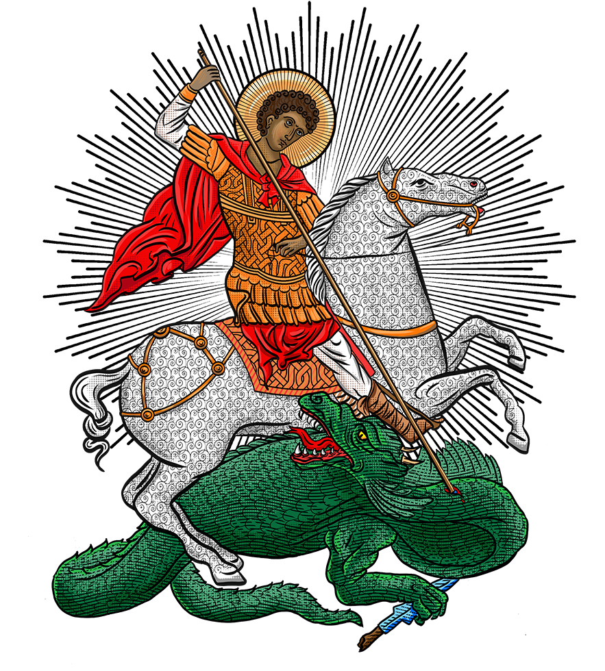 George The Trophy-bearer Full Color Version Mug - Trojan Xoxo Condom Size Clipart (913x1000), Png Download