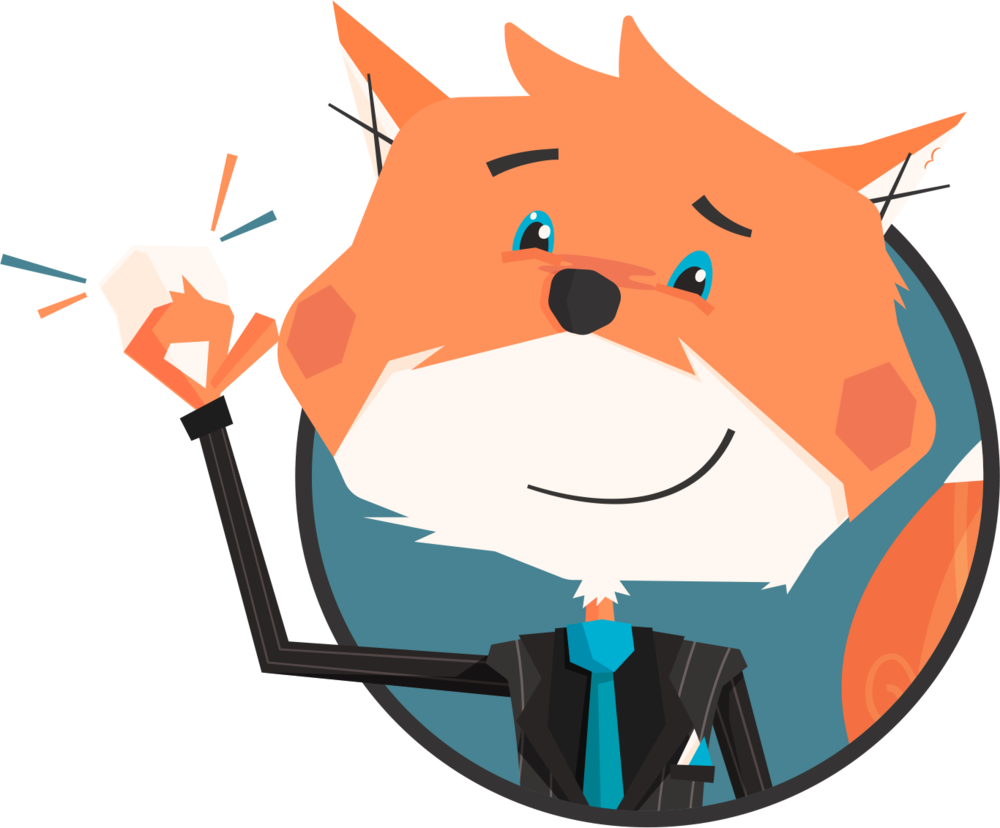 Workmob Fox Mascot Waving And Smiling - Mascot Clipart (1000x828), Png Download