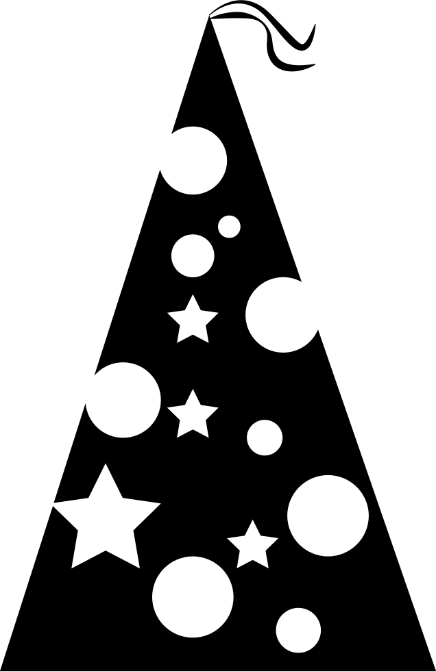 Birthday Hat With Dots And Stars Comments - Christmas Tree Clipart (636x980), Png Download