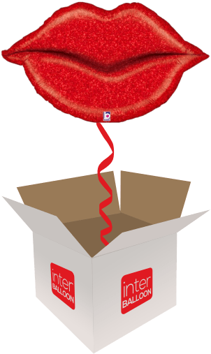 39″ Glitter Lips - Balloon Clipart (568x568), Png Download