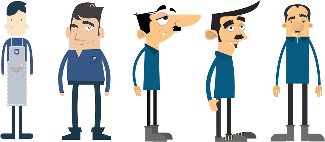 Character Expressions - Cartoon Clipart (1200x557), Png Download