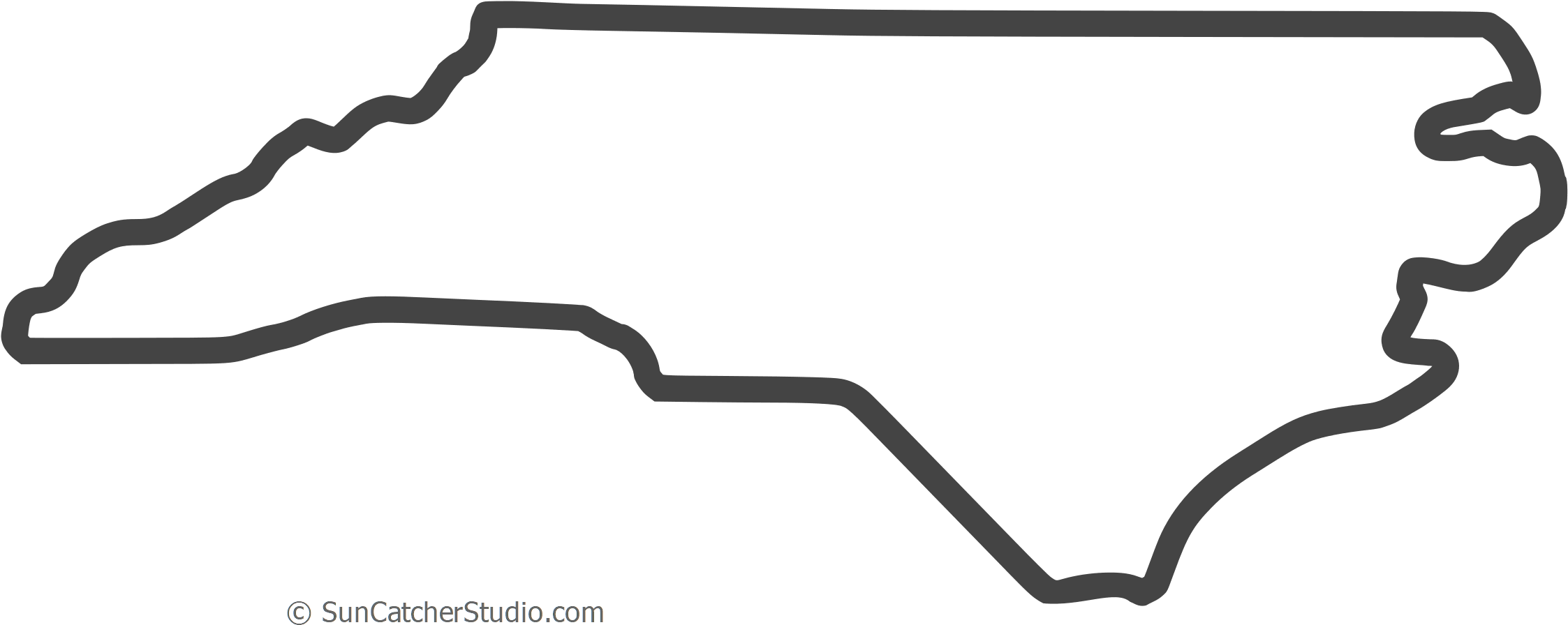 Download Free North Carolina Outline With Home On Border, Cricut