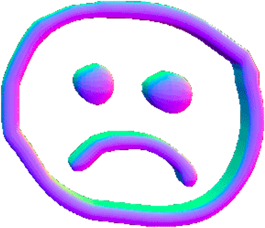 Sad Sticker - Aesthetic Sad Face Clipart (1024x869), Png Download