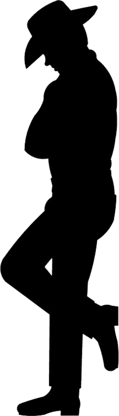 Cowboy Silhouette Png, Download Png Image With Transparent - Cowboy Silhouette Transparent Background Clipart (400x1398), Png Download