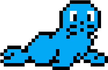 Cute Blue Seal Clipart (1200x1200), Png Download