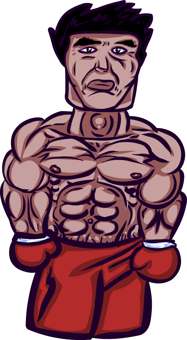 Hawaiian Boxer - Cartoon Clipart (632x1148), Png Download
