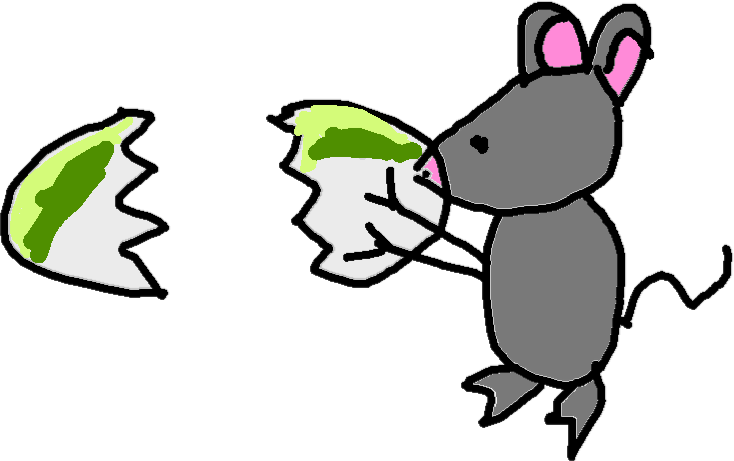 Egg - Rat - Cartoon Clipart (734x461), Png Download