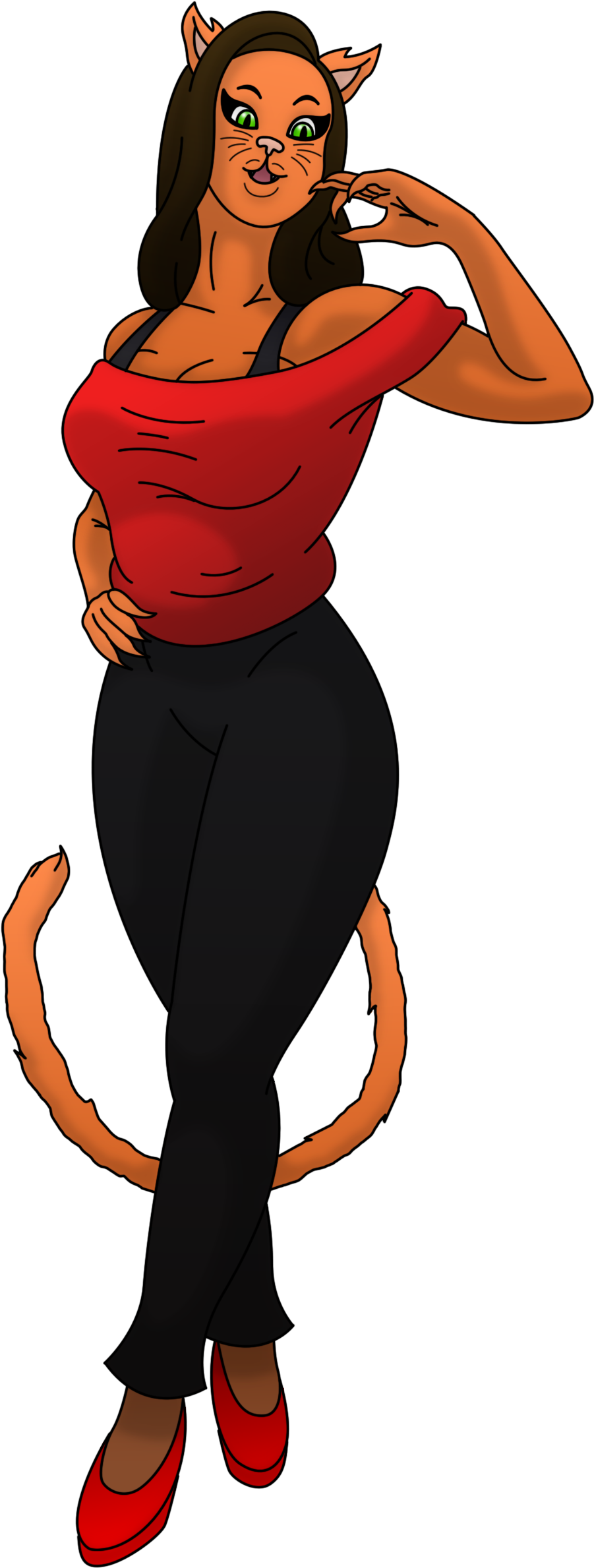 Purrcy - Summer Clothes - Cartoon Clipart (976x2438), Png Download