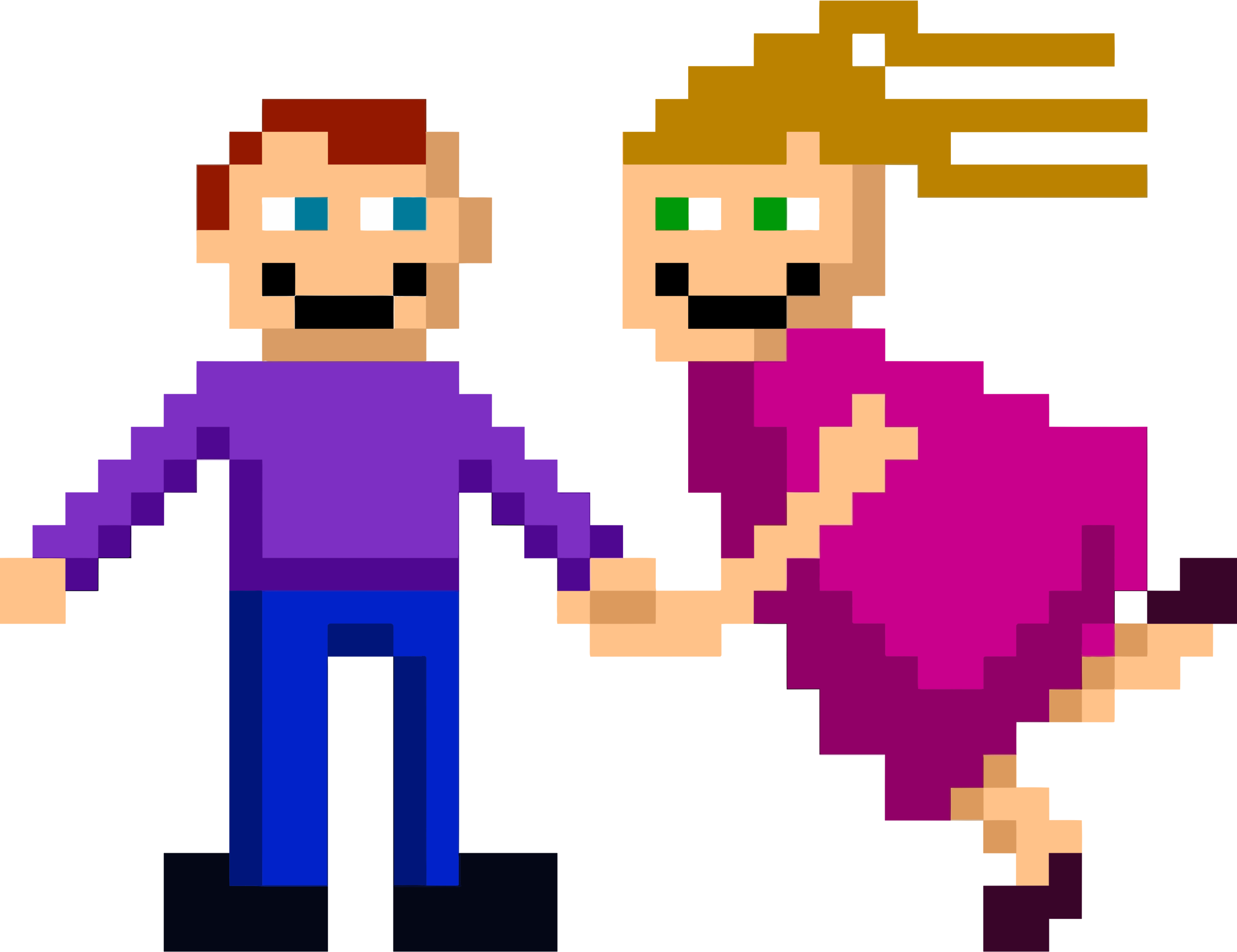 This Free Icons Png Design Of Pixel Couple Clipart (2400x1847), Png Download