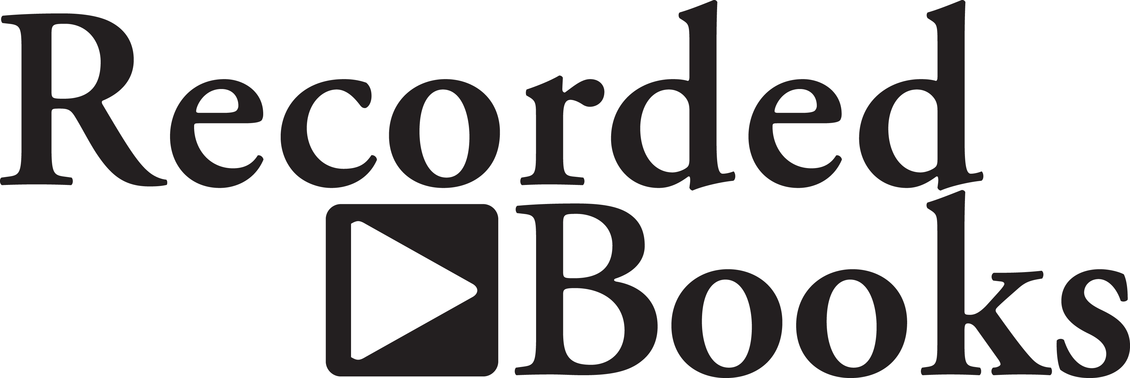 Black & White Recorded Books Stacked Logo - Recorded Books Clipart (3615x1210), Png Download