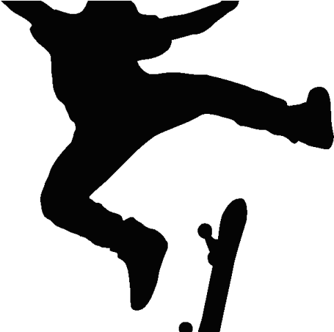 Skateboard Clipart Silhouette - Skateboarder Paintings - Png Download (640x480), Png Download
