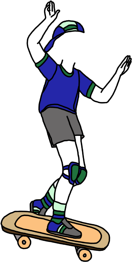 Skateboarding Clipart (1000x1000), Png Download