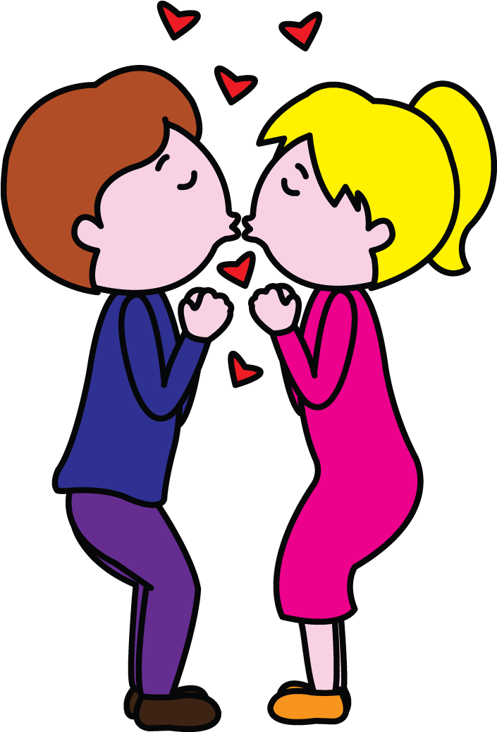 Cute Valentine S Kiss Drawin Made By - International Kissing Day Clipart (720x1280), Png Download