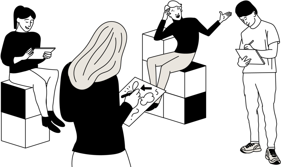 Visual Note Taking - Sitting Clipart (1000x582), Png Download