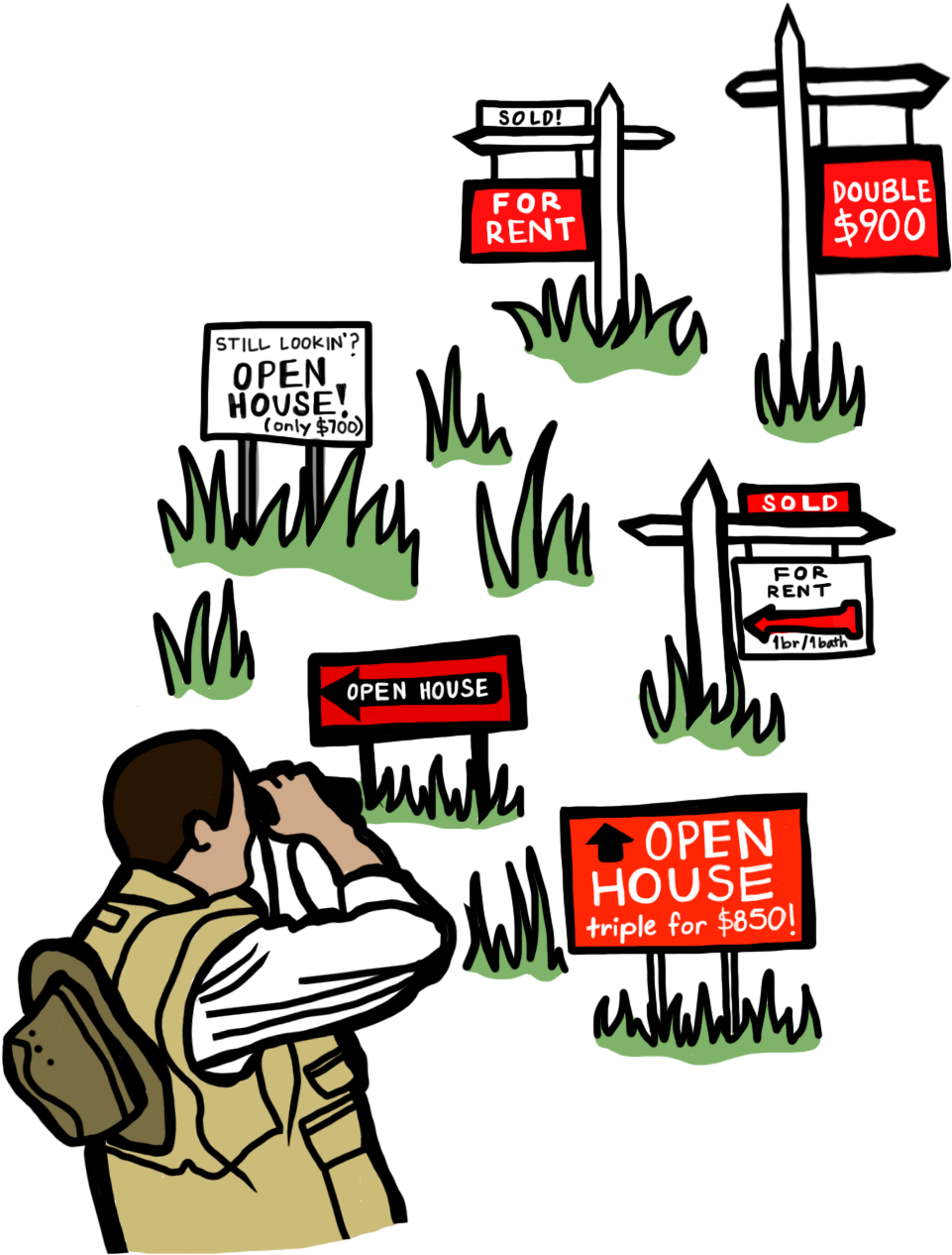 Realities Of The Housing Crisis - Cartoon Clipart (1056x1296), Png Download