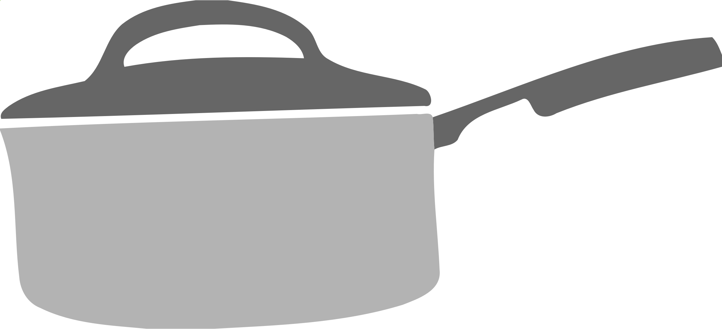Big Image - Saucepans Clipart Black And White - Png Download (2400x1094), Png Download