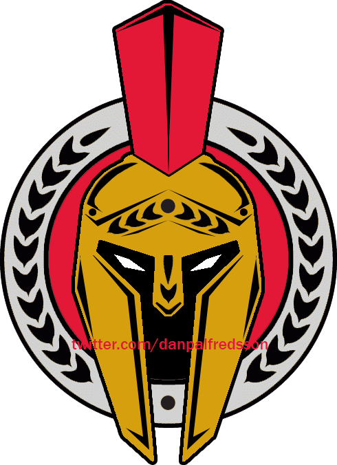 The Sens Usually Use Gold With That Pattern, But It - Ottawa Senators 2006 Logo Clipart (490x676), Png Download