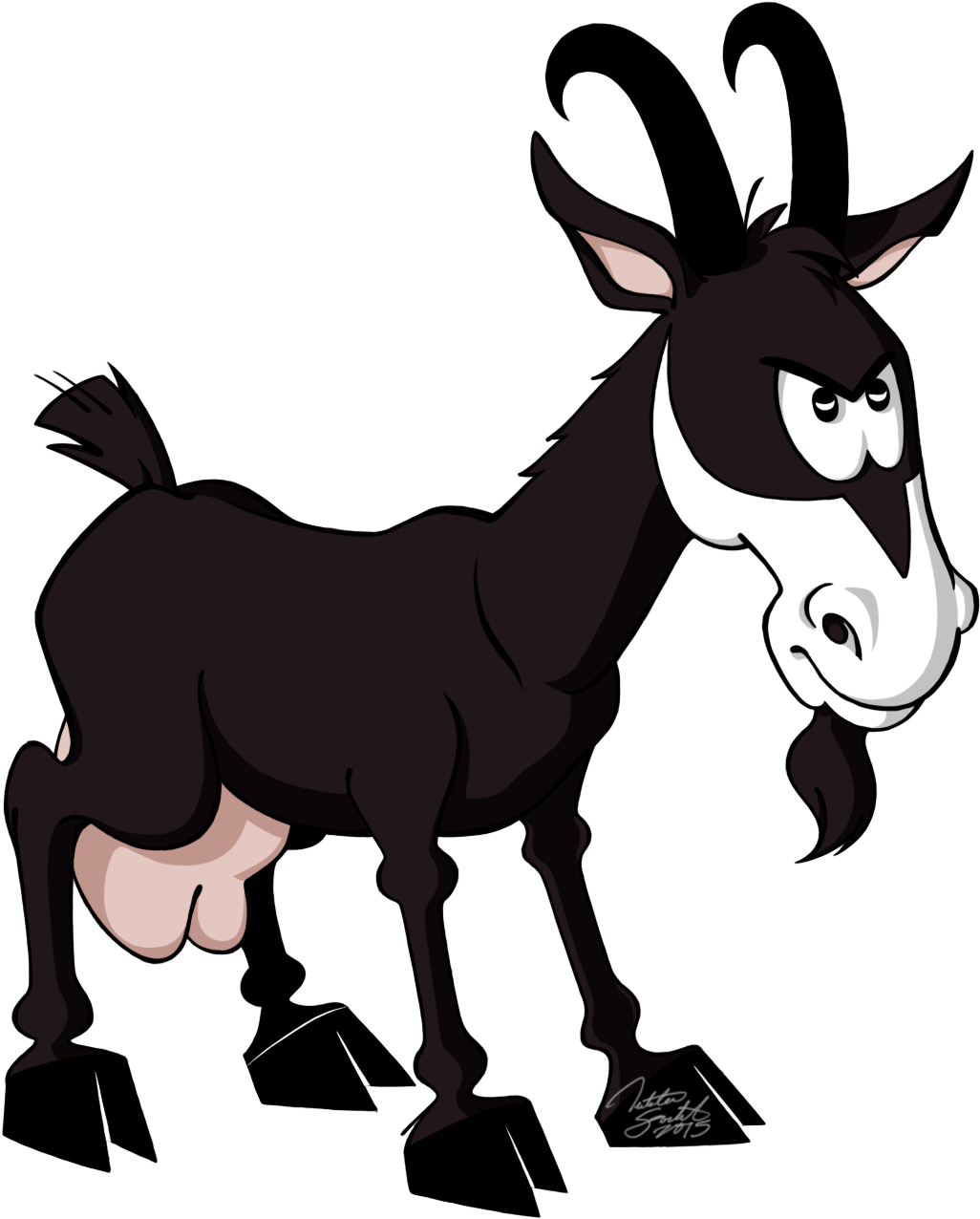 Biquette Profile - Cartoon Clipart (1391x1446), Png Download