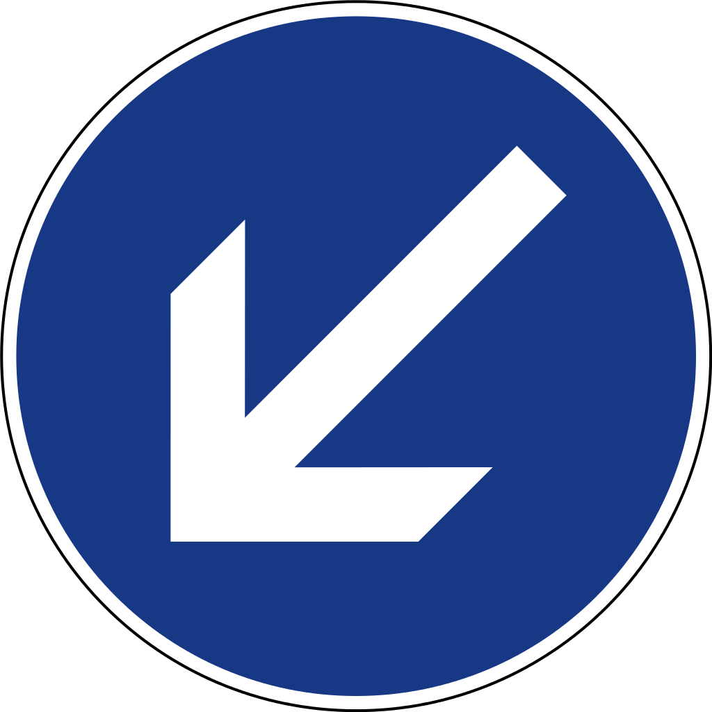 File Slovenia Road Sign Ii 47 1 Svg Wikimedia Commons - Keep Left Road Sign Clipart (1024x1024), Png Download