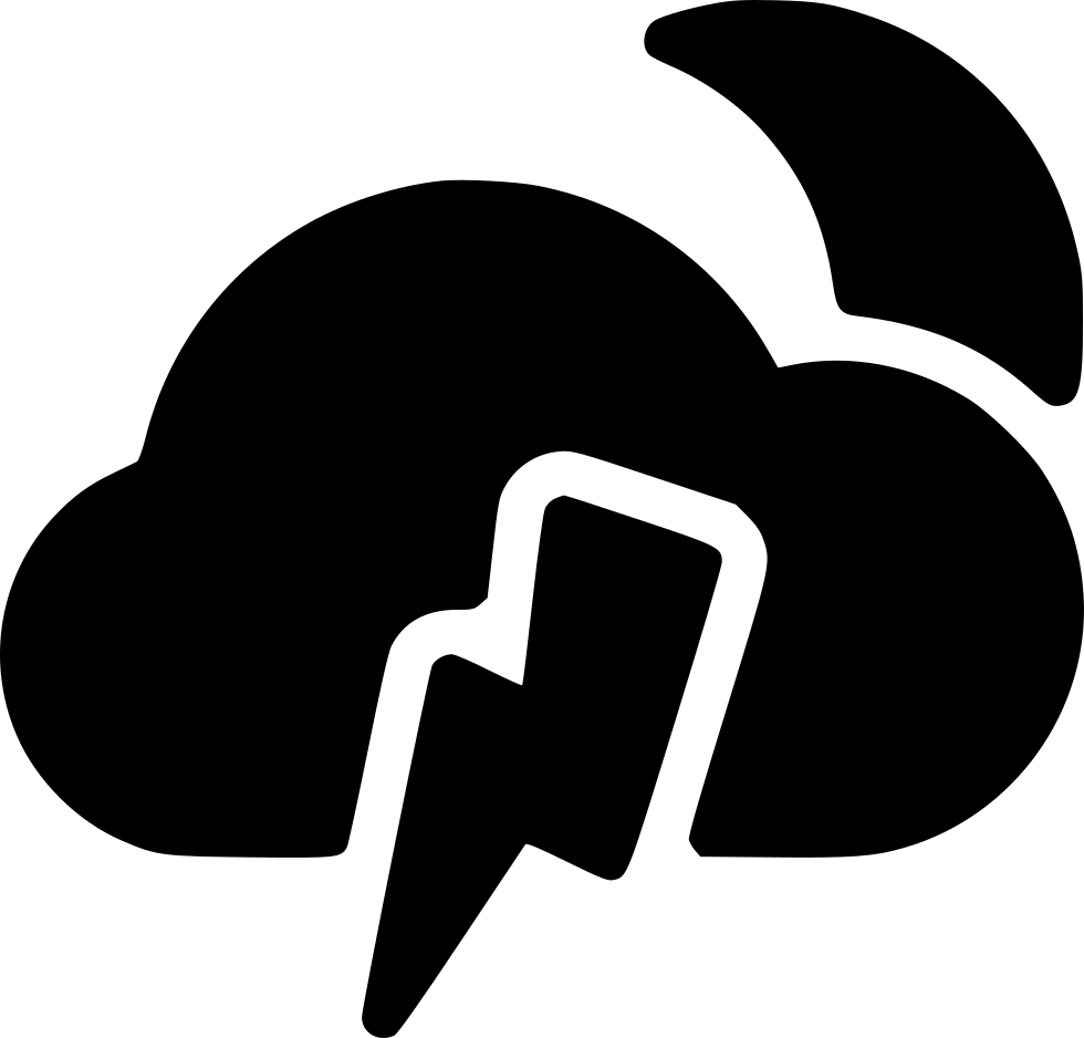 Thunder Storm Night Comments Clipart (980x938), Png Download