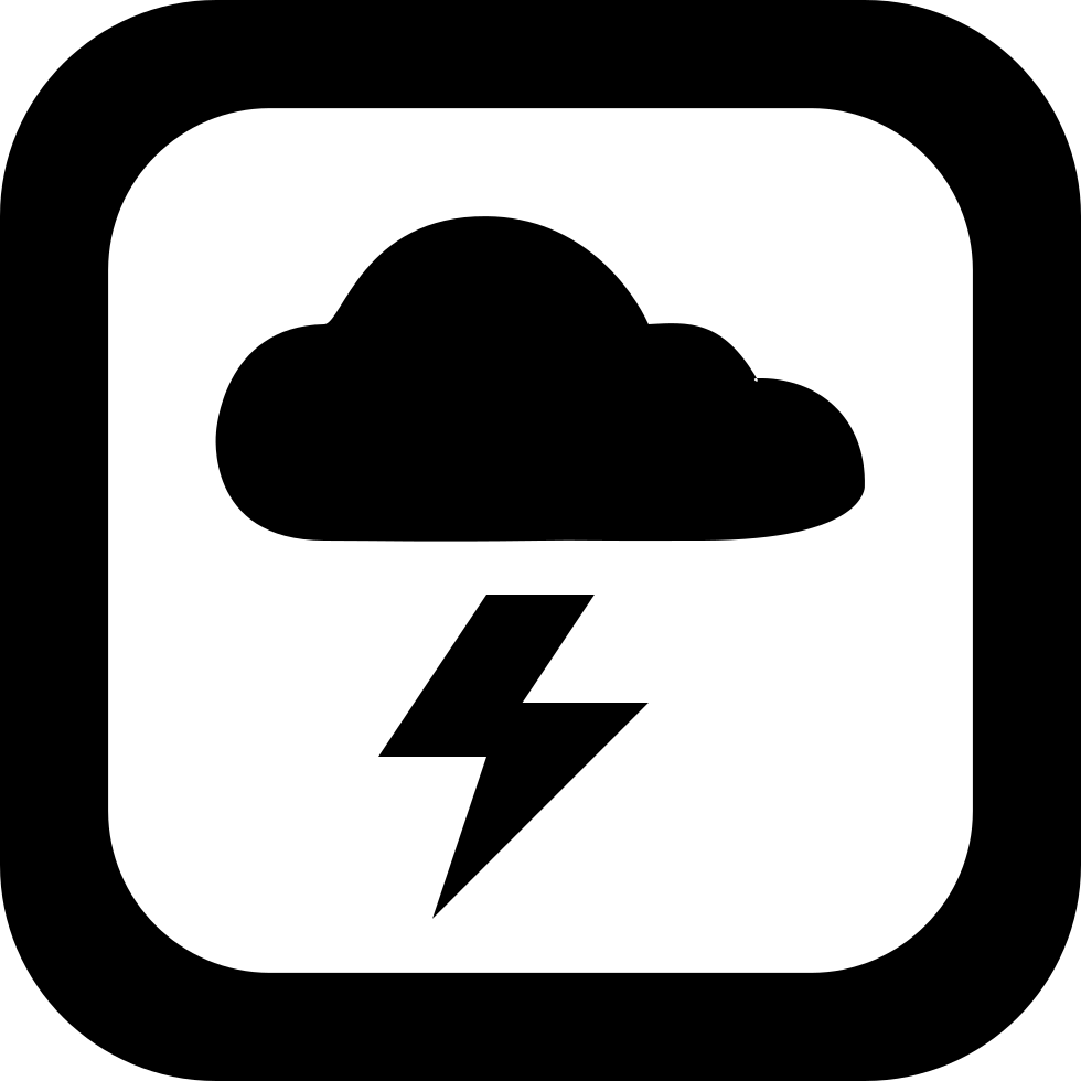 Thunder Storm - Icone Email Preto Png Clipart (980x980), Png Download