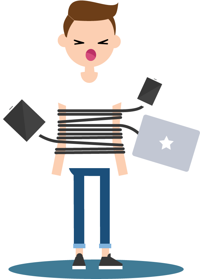 The Divide In Technology Experience Can Lead To A Tug - Cartoon Clipart (707x975), Png Download