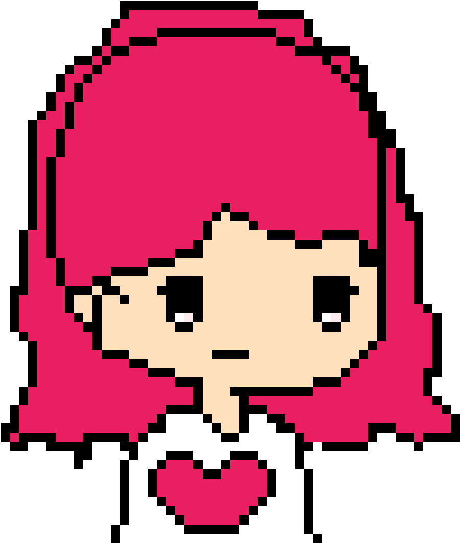 Pink Girl With Hart Sweater - Charmander Pixel Art Clipart (1152x1152), Png Download