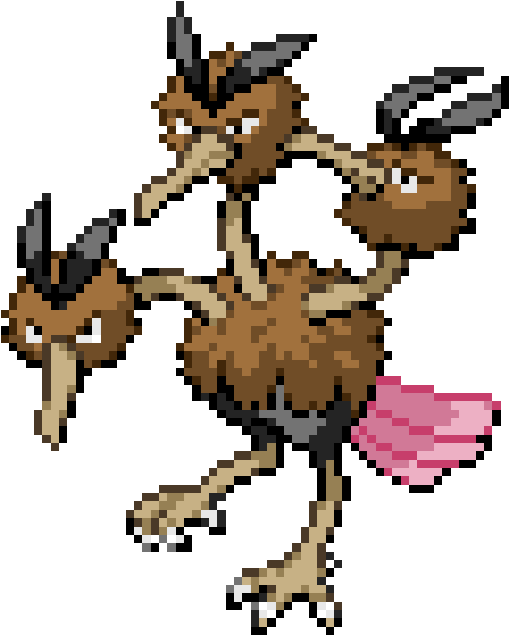 Dodrio - Pixel Art Pokemon Dodrio Clipart (1200x1200), Png Download