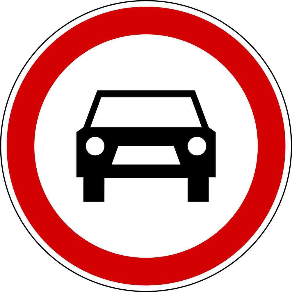 Slovenia Road Sign Ii-5 - Prepoved Vožnje Motornega Vozila Clipart (1004x1004), Png Download