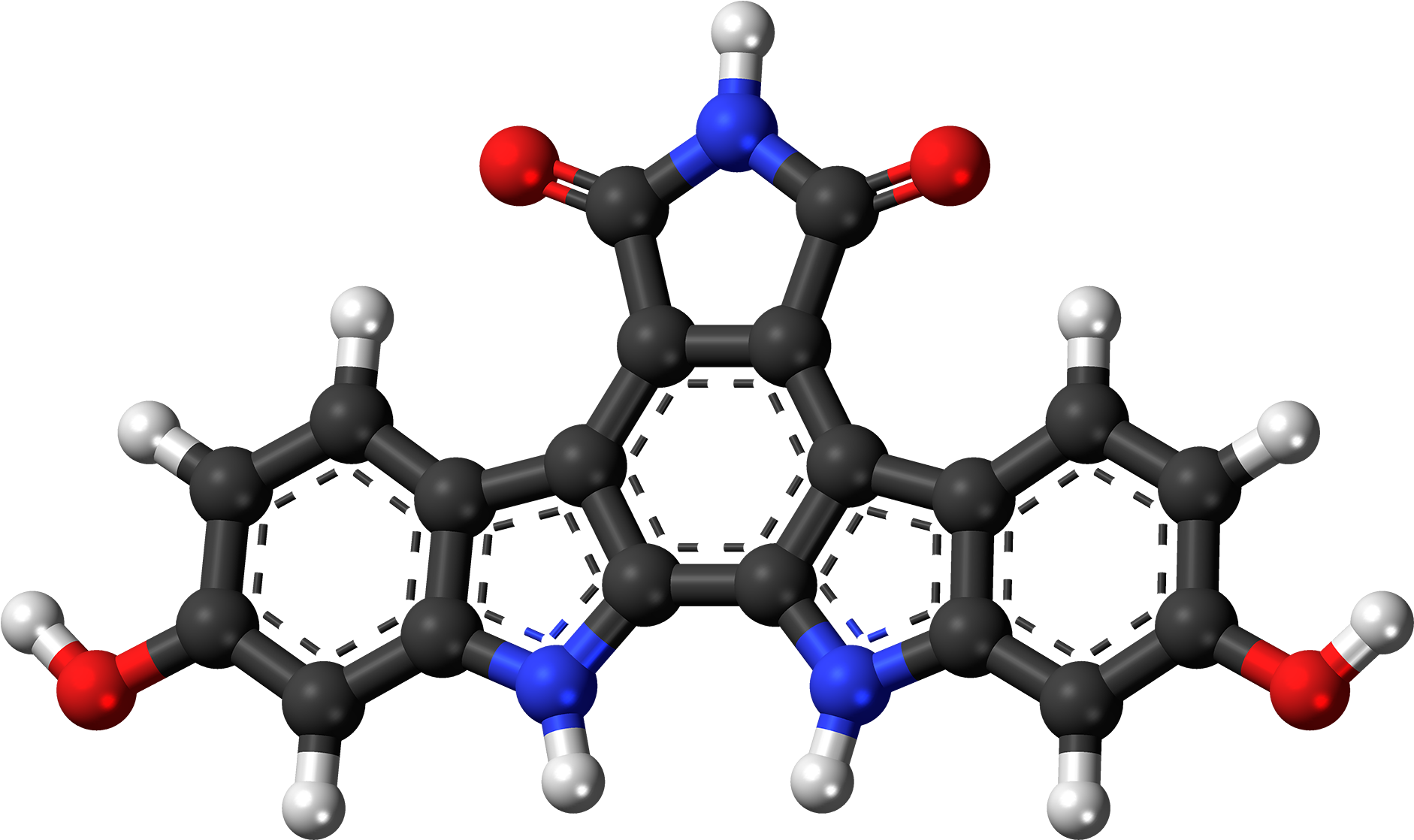 Arcyriaflavin C Molecule Ball - Molekul Png Clipart (2000x1236), Png Download