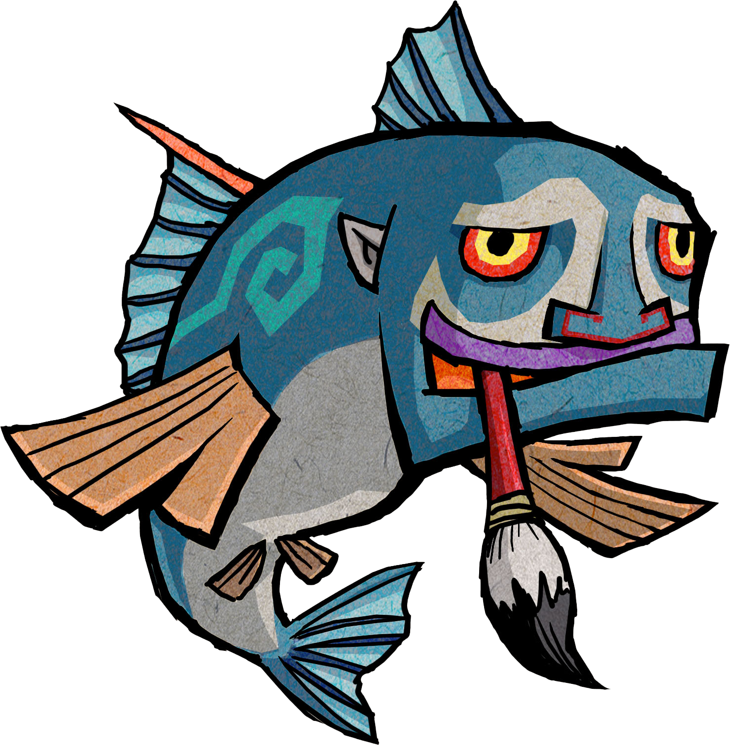 Fishman - Zelda Wind Waker Personnages Clipart (1481x1511), Png Download