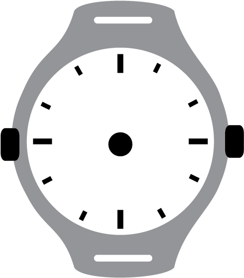 Clock Face - Grey Wristwatch - Circle Clipart (576x576), Png Download