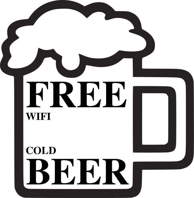 Free Wifi Gnu Mediagoblin - Wifi And Beer Clipart (640x656), Png Download
