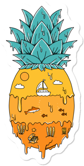 Pineapple Landscape - Pineapple Clipart (650x650), Png Download