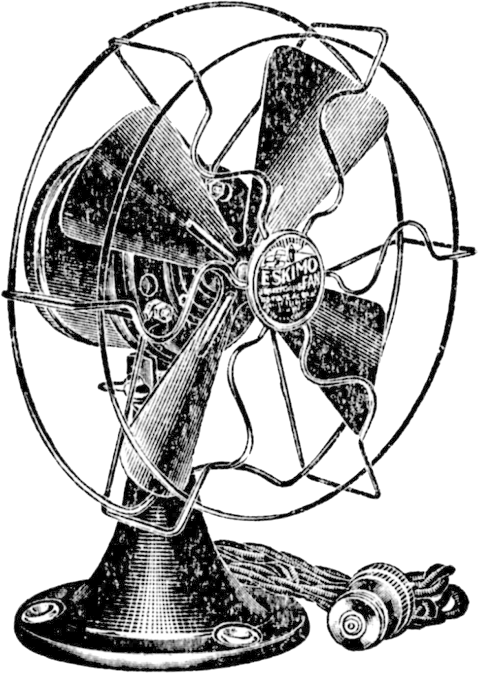Electric Fan - Vintage Fan Drawing Clipart (1100x1500), Png Download