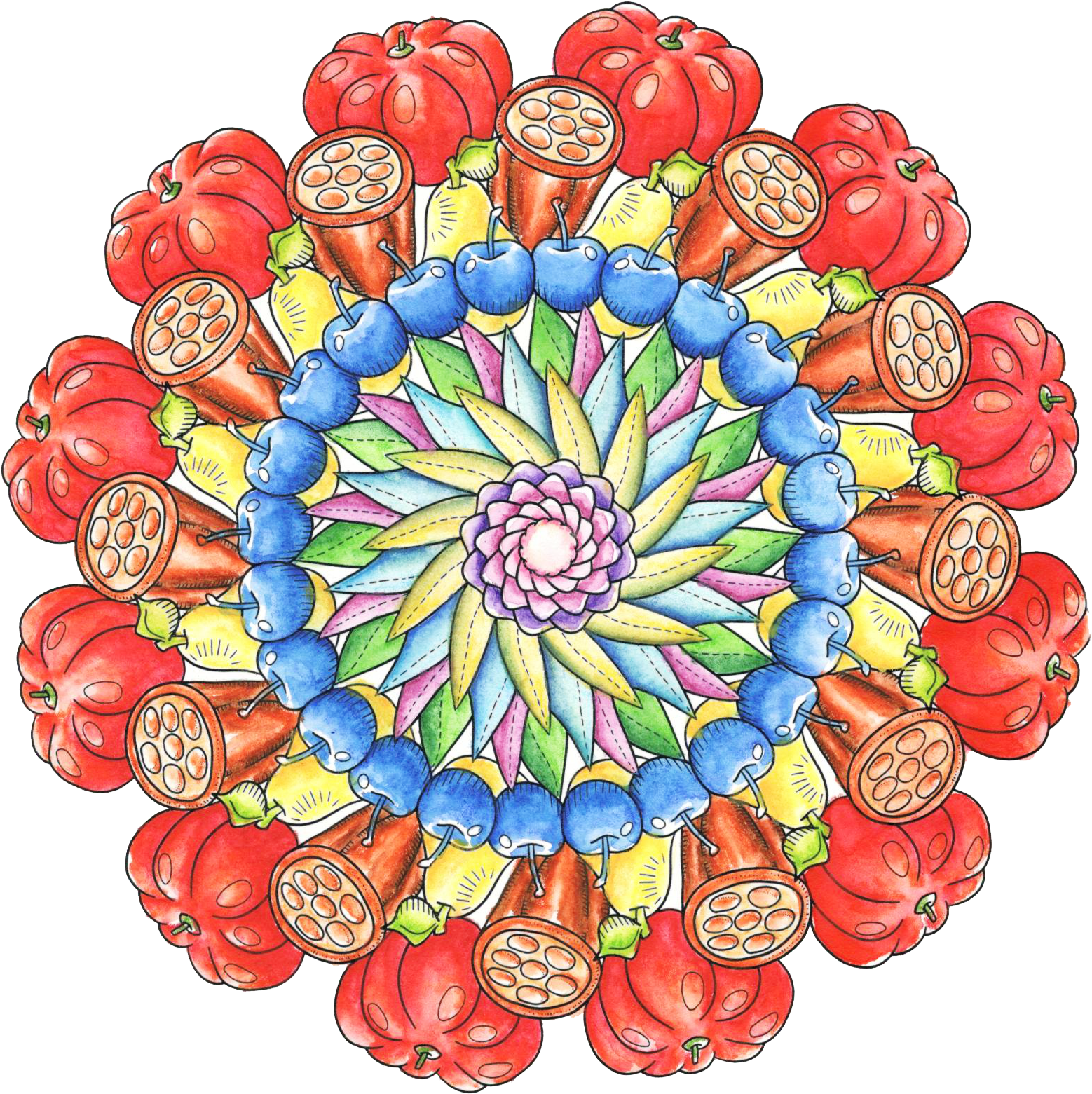 An Error Occurred - Mini Fruit Mandala Clipart (1700x1661), Png Download