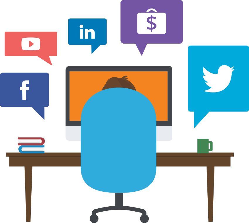 Financial Social Media Training Facebook Twitter Linkedin - Social Media Illustration Png Clipart (850x762), Png Download