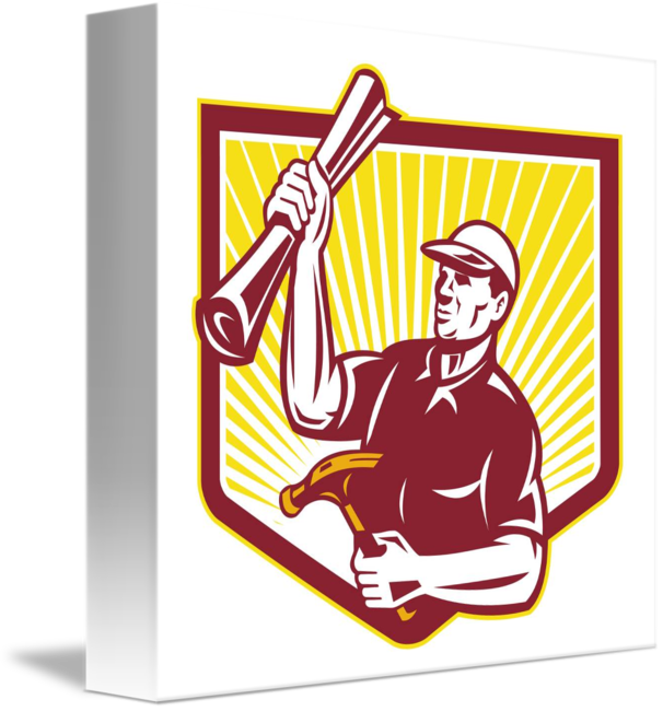 Hold Hammer Building Plan - Clipart Baumeister - Png Download (606x650), Png Download