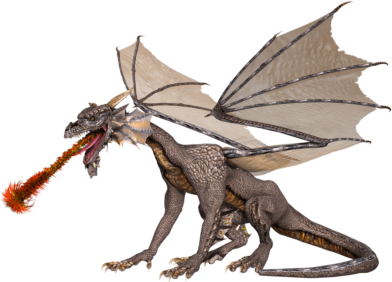 Download - Fire Breathing Dragon Clipart - Png Download (1280x1280), Png Download