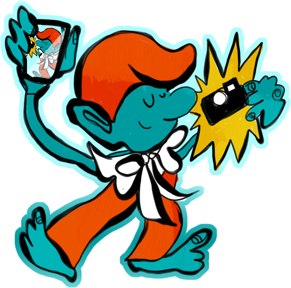 Selfie Smurf / Illustration By Becka Gruber / Get Em Clipart (1139x1028), Png Download