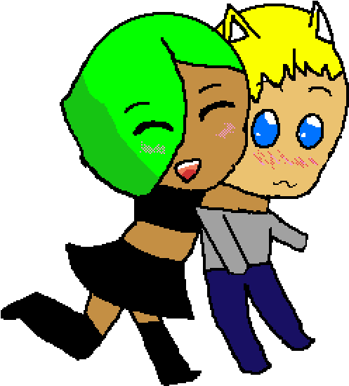 Little Kallita And Kid Isaac - Cartoon Clipart (1000x1000), Png Download