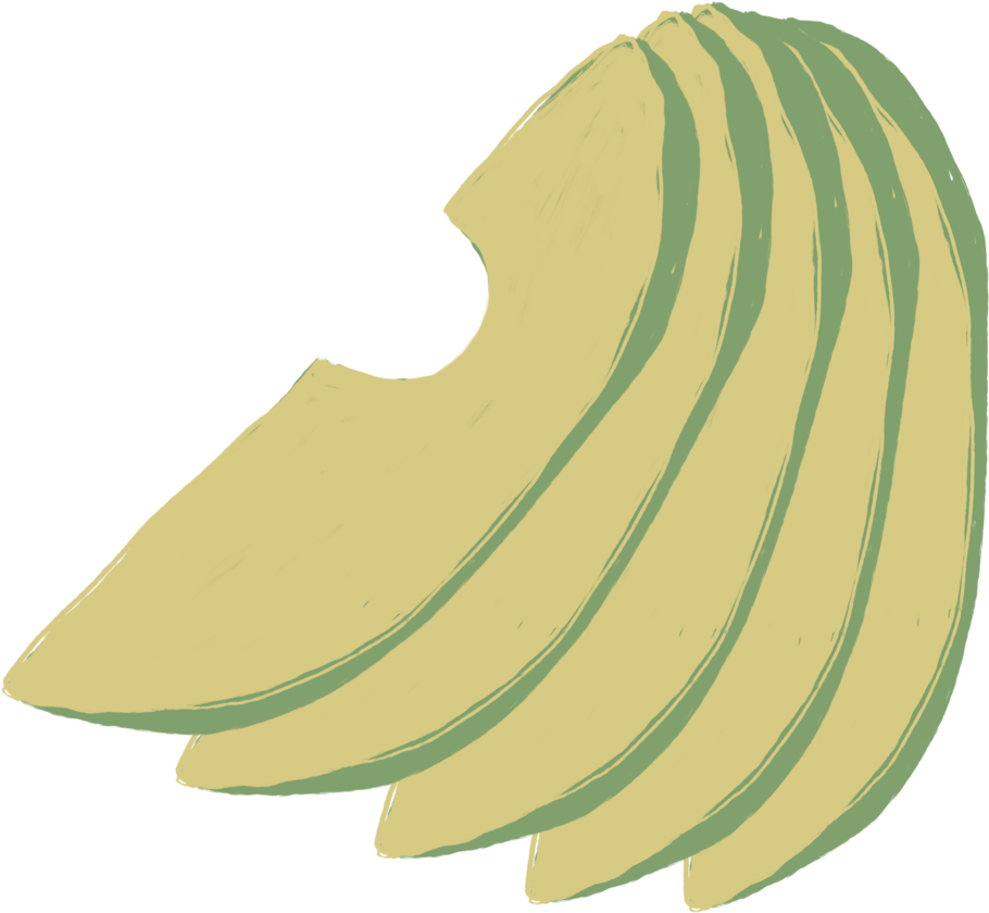 Avocado - Banana Clipart (1000x1000), Png Download