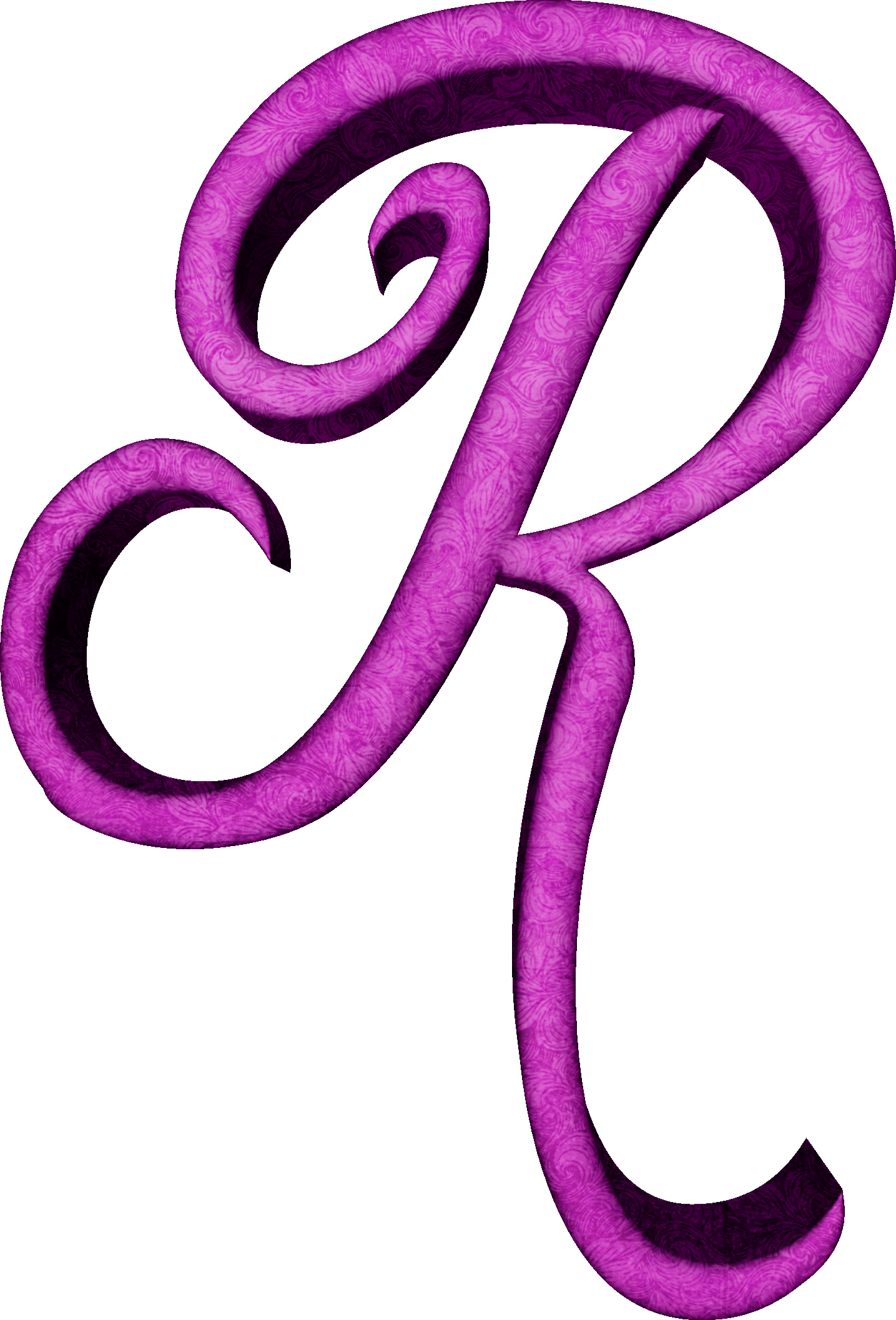 Alfabeto Estampado De Hojas En Fucsiar - Jr Letter Clipart (1435x2114), Png Download